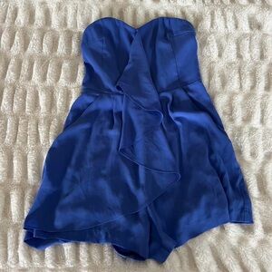 Express Strapless Blue Romper